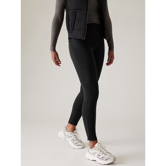Athleta Pants - Athleta Delancey Moto Tight - Black - Small - 598323